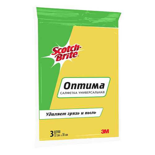 Салфетка 3M scotch-brite универсальная оптима 32 см х 38 см 3 штуки в упаковке в Швейный мир