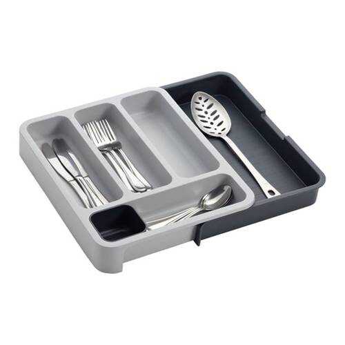 Раздвижной лоток под столовые приборы Expandable cutlery tray серый в Швейный мир